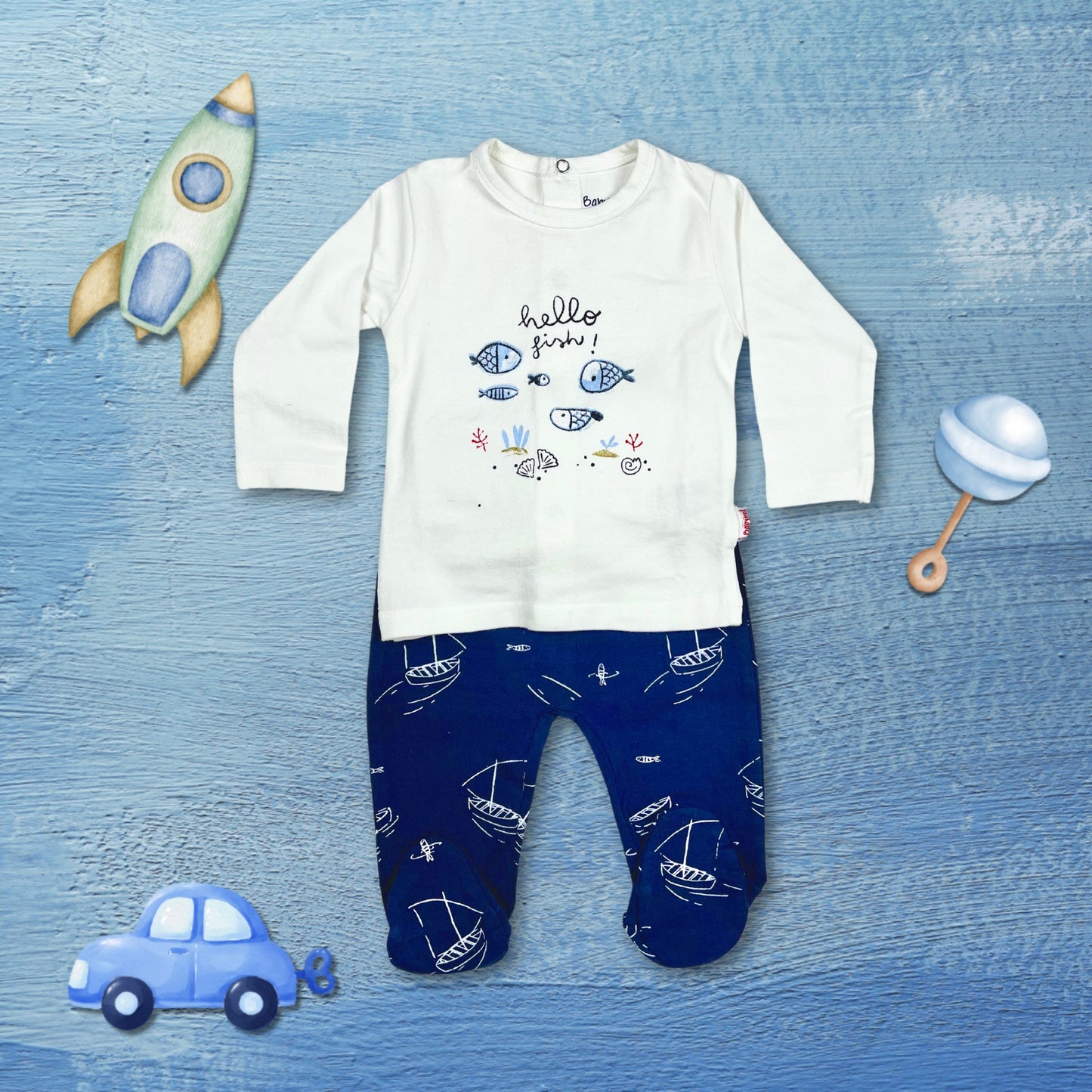 Conjunto dos piezas hello fish