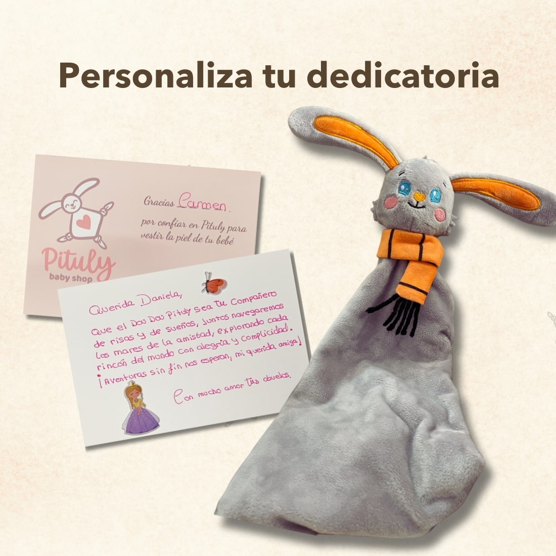 Doudou Pituly + dedicatoria personalizada